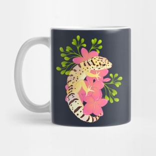 Leopard Gecko, Normal, and Frangipani Flowers Mug